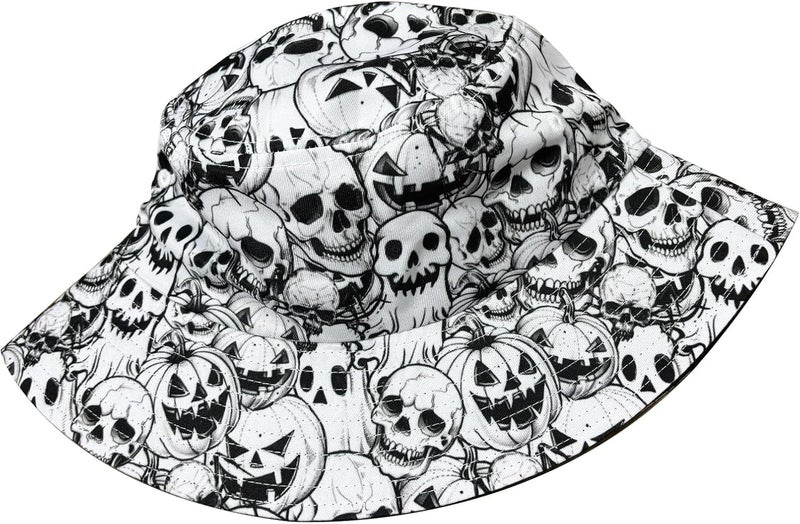 YFBXHSN Cartoon Pumpkin Halloween Bucket Hat Pumpkin Hat Ghost Cap Outdoor for Men Women Beach, Golf, Fishing Hat - Image 2